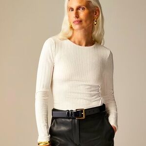 NWT J CREW Pointelle long sleeve T-shirt in size M